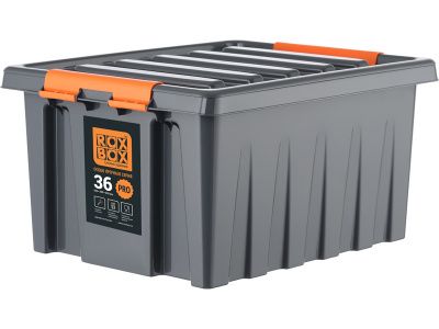 Ящик сплошной 500×390×250 мм, объем 36 л., арт.: Rox Box PRO 36, антрацит, код: 25340