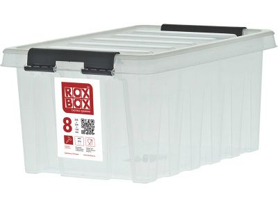 Ящик сплошной 335×220×155 мм, объем 8 л., арт.: Rox Box 8, прозрачный, код: 18696