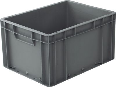 Ящик сплошной 400×300×220 мм, объем 21 л., арт.: ЕС 4322.2, серый, код: 14174